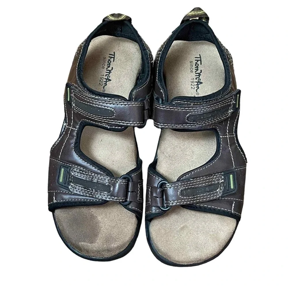 Thom McAn Daniel MemoTech Beach Activewear Sandals Men's 9 Dark Brown & Black